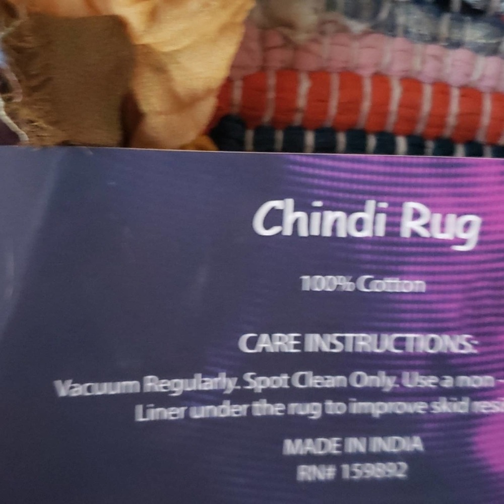 NWT Multicolor Ribbon Frayed Chindi 48"×66" Rug - Picture 6 of 7
